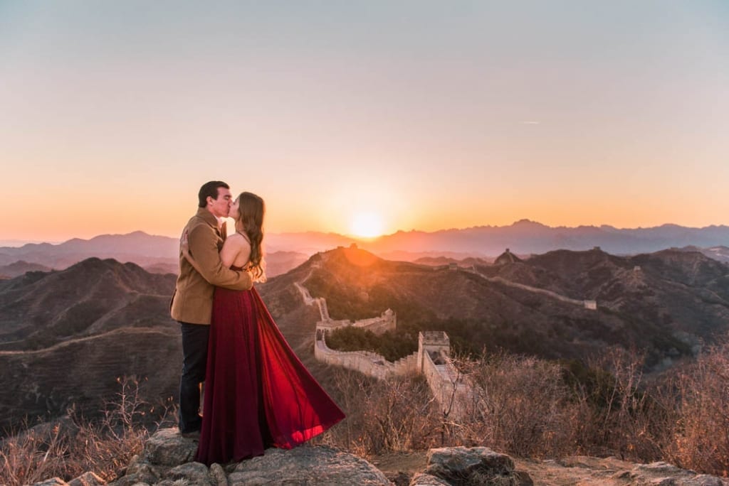 Jinshanling At Sunset Great Wall Of China Sunset